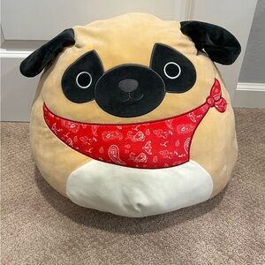 Pug Dog Toy with Red Bandana Squishmallow